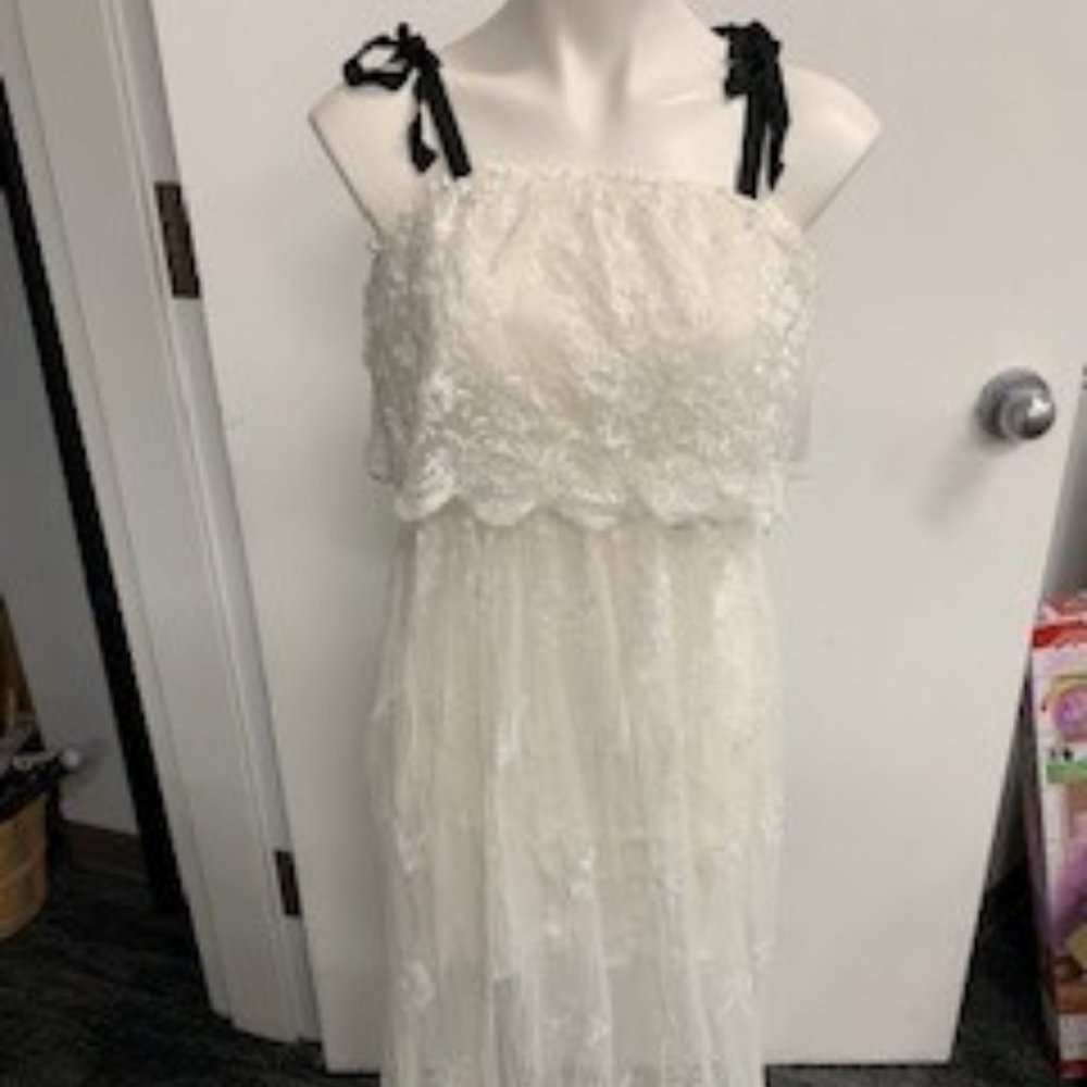 NWT: Aqua ruffled maxi dress